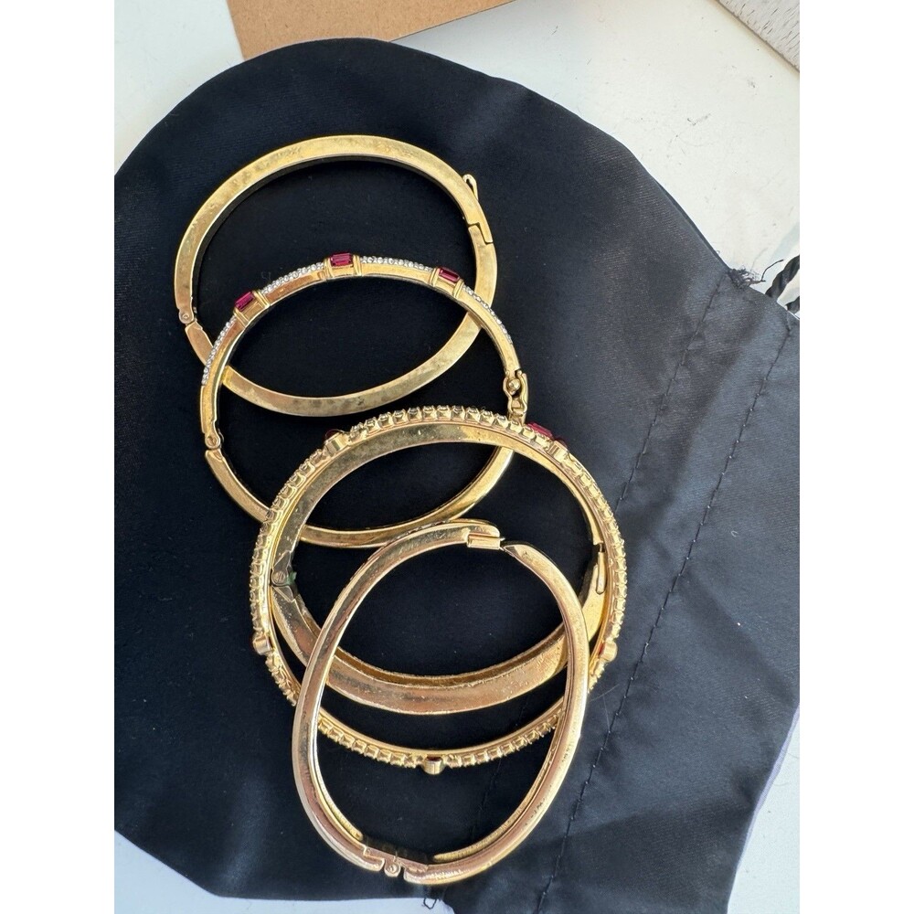 Vintage Carolee Gold Tone 5 Bracelets & Earrings Set WOW! - Picture 5 of 6